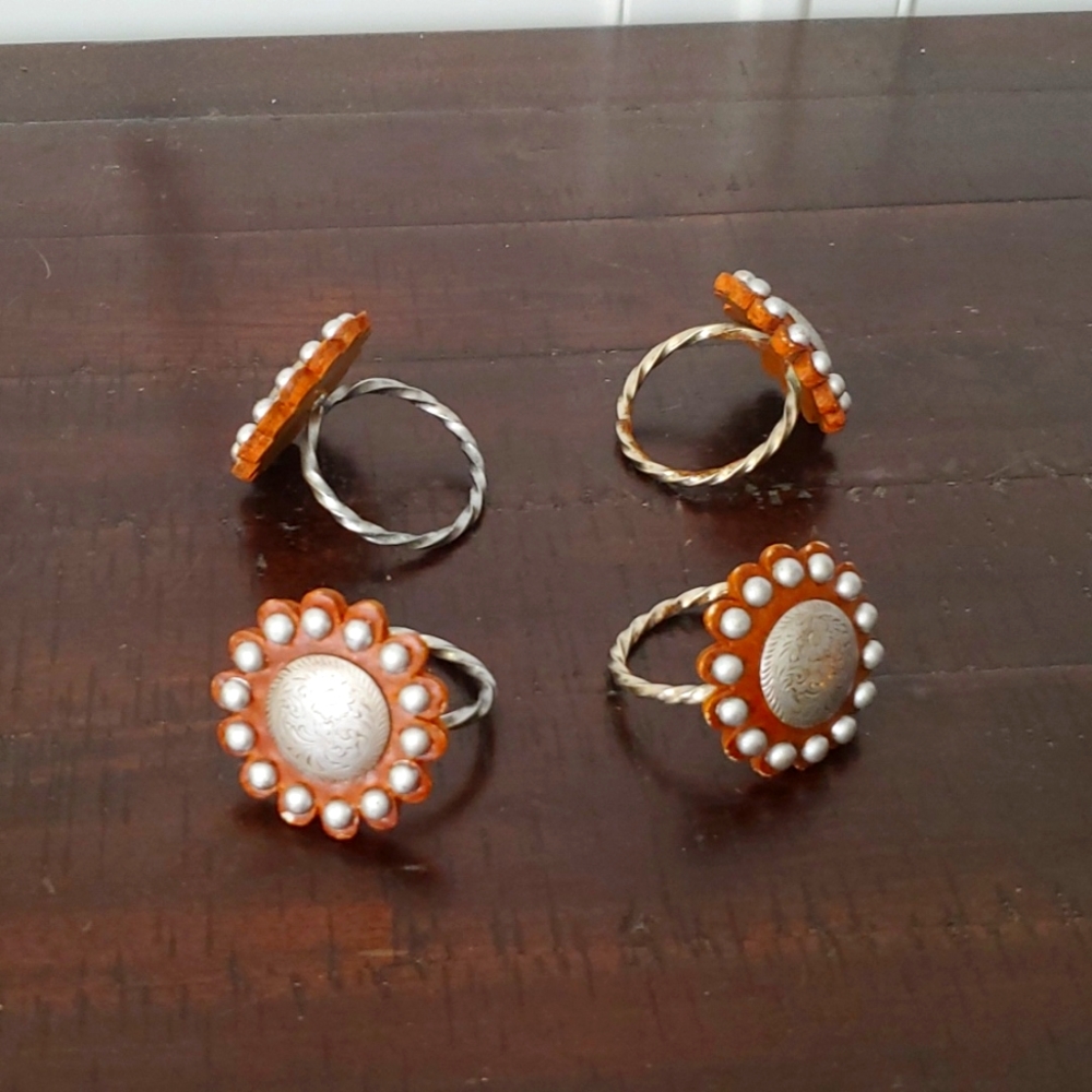 Western Leather and Silver Napkin Rings